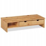 Bambusowa podstawka pod monitor z szufladkami 13 x 54 x 23 cm Relaxdays