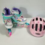Zestaw Kask rowerowy dziecięcy ABUS SMILEY 3.0 S 45-50 +rolki Power 31-34 S