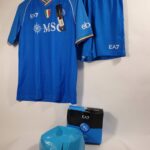ZESTAW PIŁKA nożna Nike pitch r. 5 + STRÓJ PIŁKARSKI EA7 niebieski roz.164